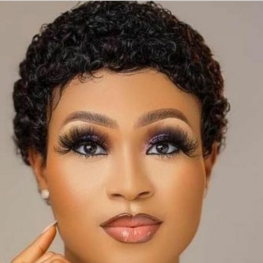 Short curly wig human hair